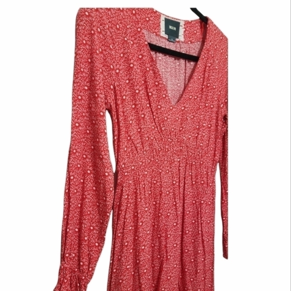 Anthropologie Maeve , Monaco long sleeve dress, color orange and white, … - Picture 4 of 6